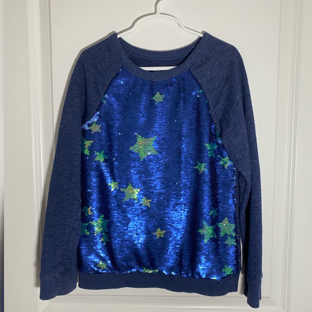 Girls medium cat and Jack size 7-8 sequin flip sweatshirt